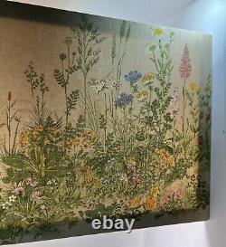 Impression de jardin floral vintage Grand Artwork de fleurs non signées GUC Ferme 44x21