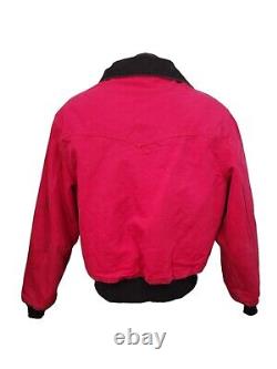 Manteau bomber en toile à carreaux rouge de Carhartt Santa Fe avec doublure matelassée, taille vintage L/XL