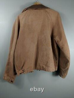 Manteau de chasse en toile de coton DUXBAK vintage, brun, doublure matelassée