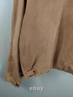 Manteau de chasse en toile de coton DUXBAK vintage, marron, doublure matelassée, L