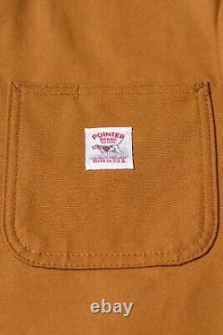 Manteau de travail Pointer Brand (Orig) en toile de coton marron avec col à bande NWT Livraison gratuite