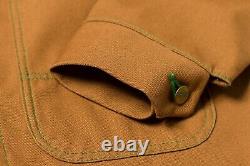 Manteau de travail Pointer Brand (Orig) en toile de coton marron avec col à bande NWT Livraison gratuite
