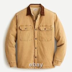 Nouvelle chemise veste en toile de canard doublée de sherpa Wallace & Barnes de J Crew à 148 $ AT341 M L