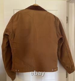 Nouvelle veste Carhartt Detroit en toile de canard doublée de couverture, couleur tan, pour homme, taille 44 (L), fabriquée aux États-Unis