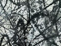 Peinture abstraite gigantesque de style Jackson Pollock, huile sur toile originale