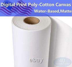 Toile en polyester et coton pour imprimante grand format à jet d'encre, mate, pour base d'eau, 1.52x30m/rouleau.