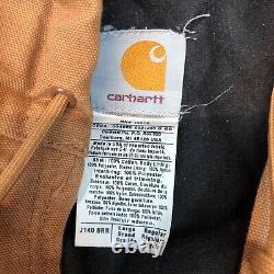 Veste Carhartt pour homme, taille L, modèle J140, en toile marron vintage, fabriquée aux États-Unis.